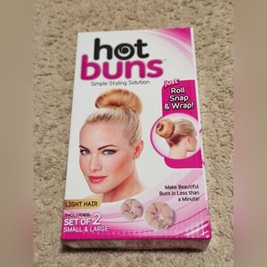 New! Hot Buns Set of 2 Small & Large for Light Hair Color - Roll, Snap, & Wrap